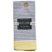 Wholesale - 18x28" Blue and Yellow Set of 3 Striped Textured Weave Kitchen Towels C/P 36, UPC: 195010001427